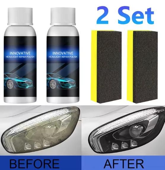 Car Headlight Repair Fluid & Scratch Remover (Pack of 2)